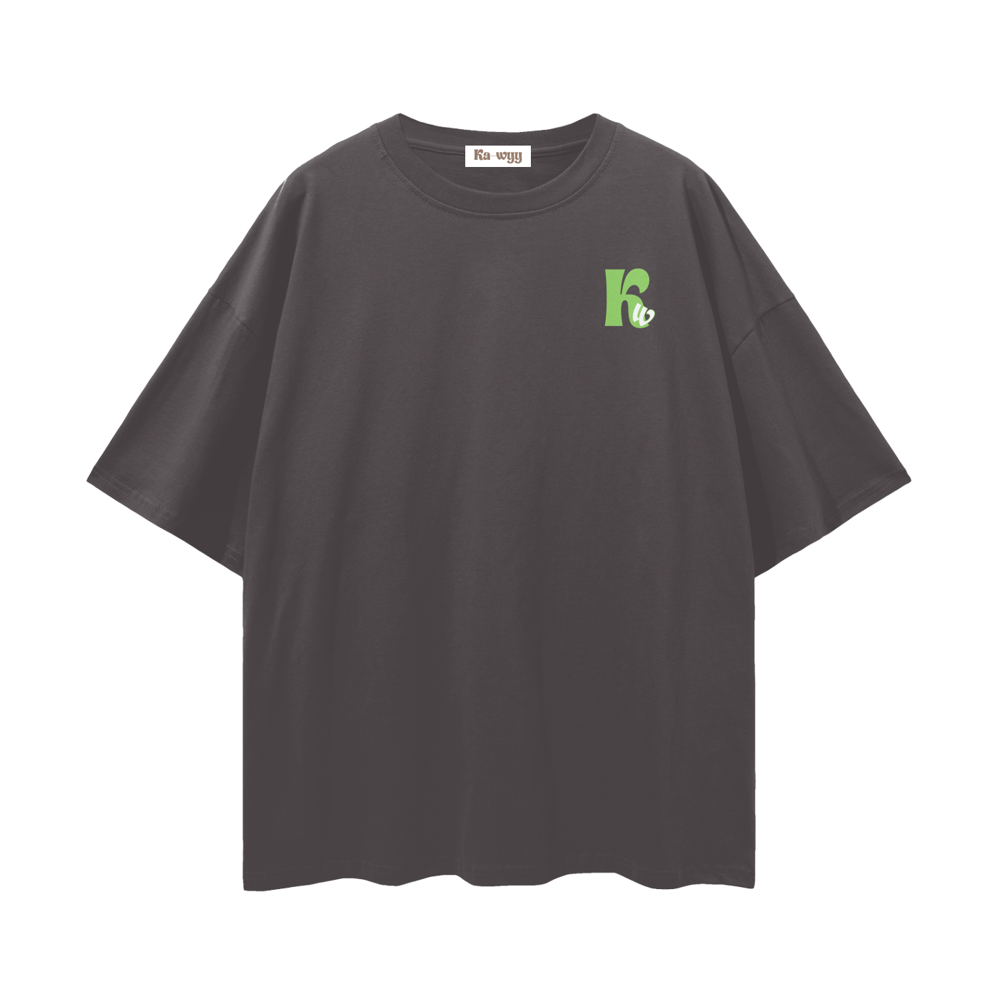 T-shirt with green 'Good Vibes' - Dark Gray