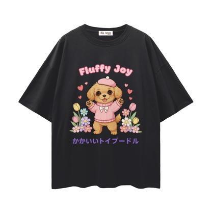 Fluffy Joy Toy Poodle - Loose Drop Shoulder T-Shirt