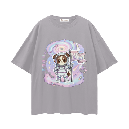 Astro Rayne - Loose Drop Shoulder T-Shirt  - Light Gray