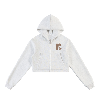 Essential Cropped Zip-Up Hoodie