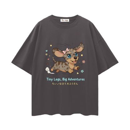 Tiny Legs Dapple Dachshund - Loose Drop Shoulder T-Shirt
