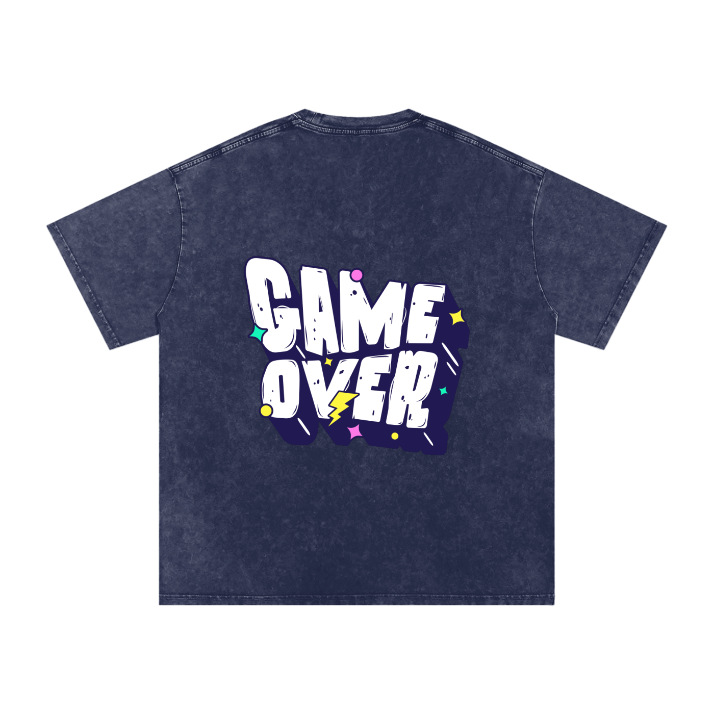 T-shirt with 'GAME OVER' text - Royal Blue