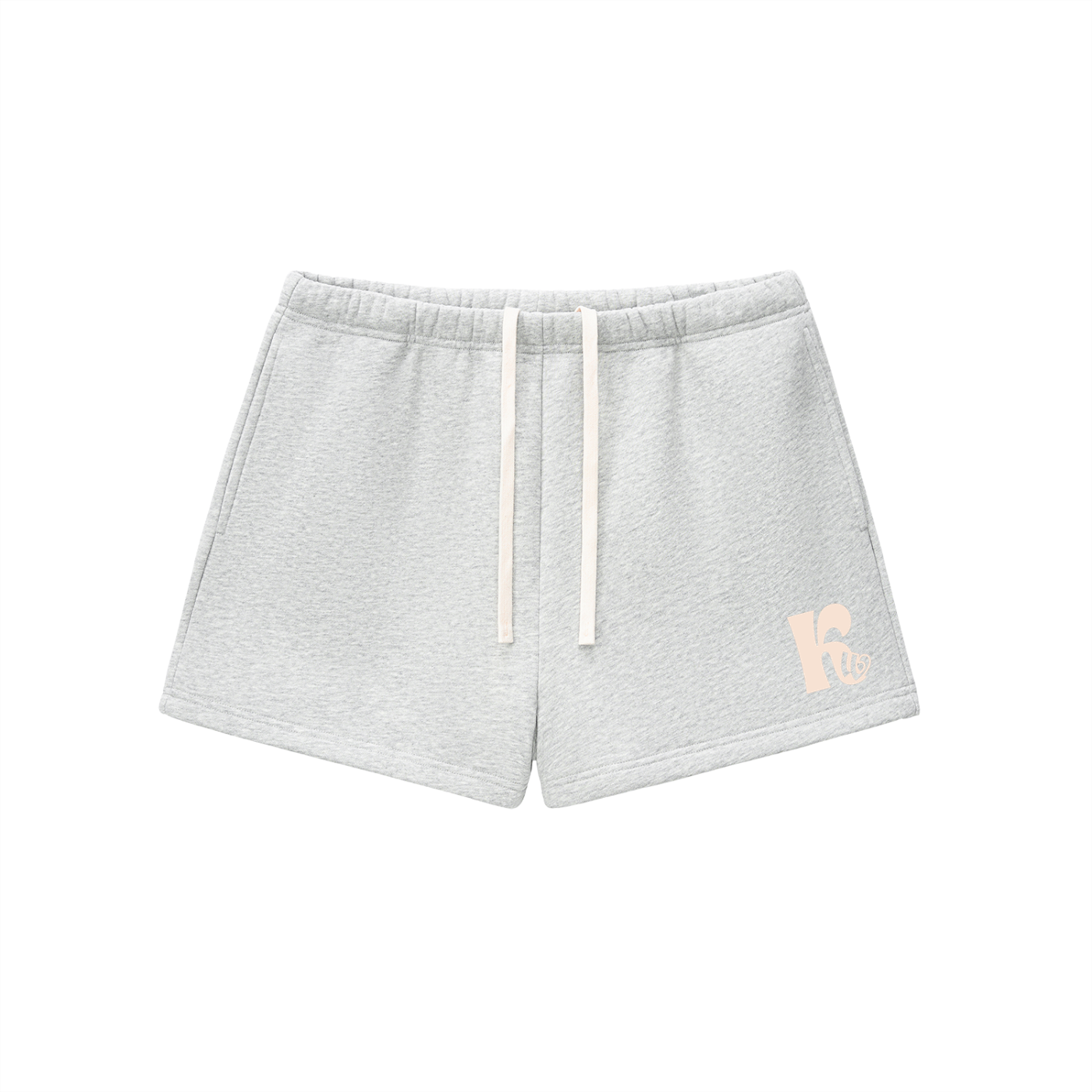 Essential Fleece Drawstring Sweatshorts Flower Gray