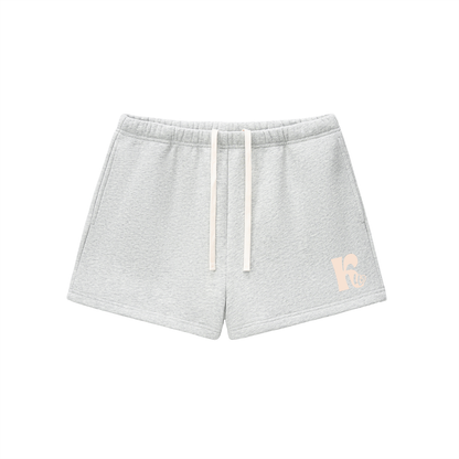 Essential Fleece Drawstring Sweatshorts Flower Gray