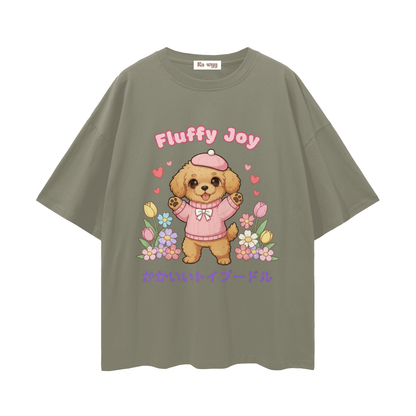 Fluffy Joy Toy Poodle - Loose Drop Shoulder T-Shirt