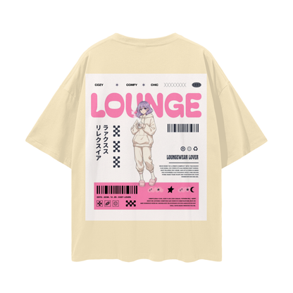 T-shirt with a graphic design Anime Girl. - Light Apricot