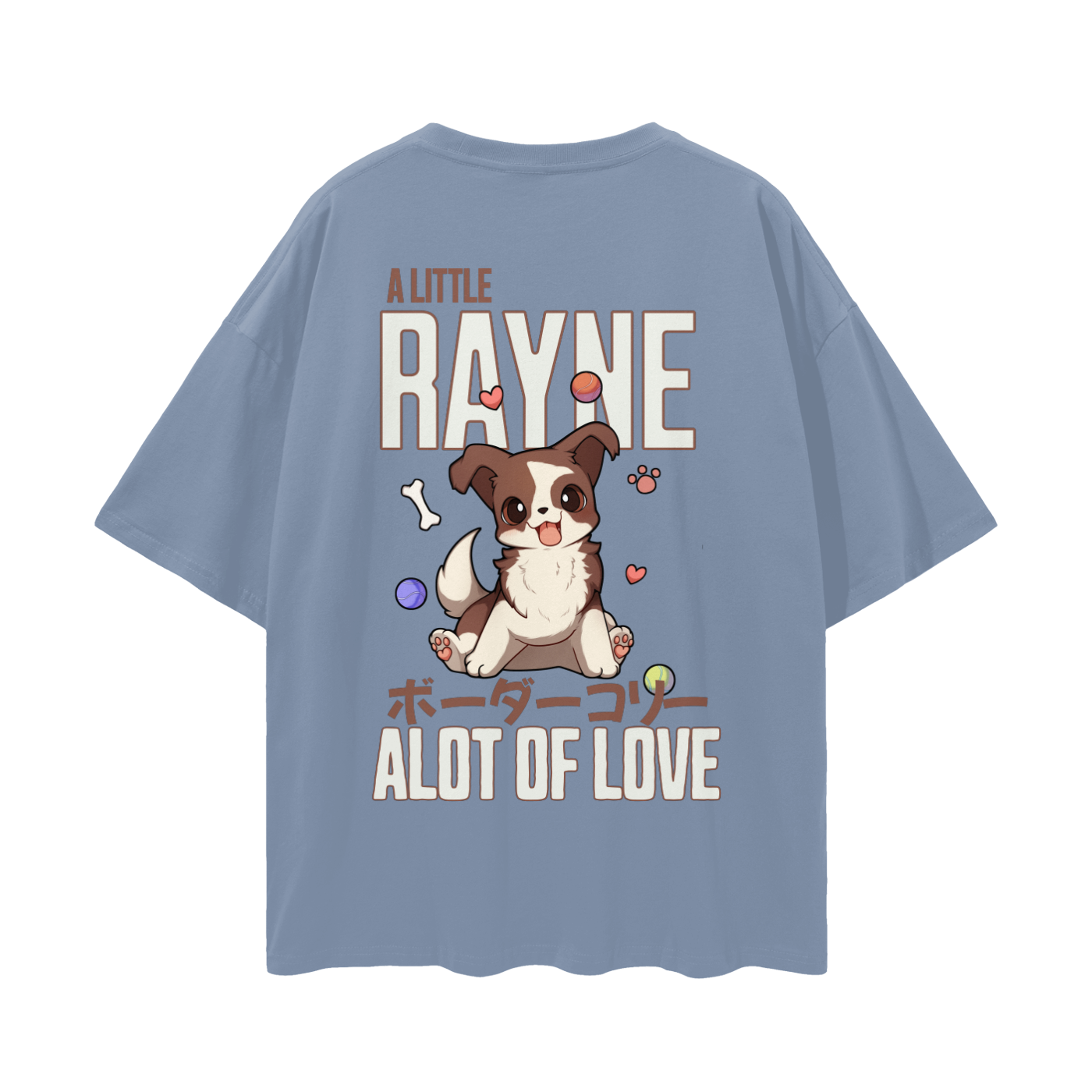 Rayne (Border Collie) a cartoon dog - Rain Washed