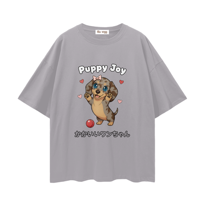 Puppy Joy Dapple Dachshund - Loose Drop Shoulder T-Shirt