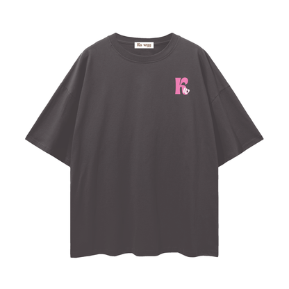 T-shirt with a graphic design Anime Girl. - Dark Gray