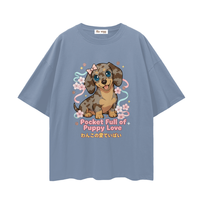 Puppy Love Dapple Dachshund - Loose Drop Shoulder T-Shirt
