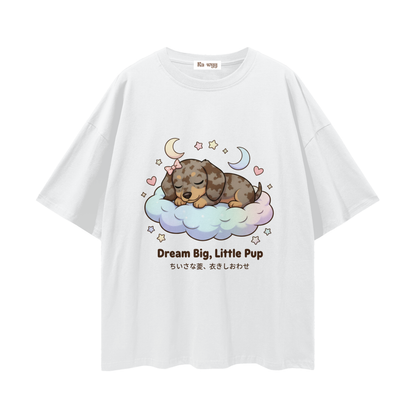 Dream Big Dapple Dachshund - Loose Drop Shoulder T-Shirt