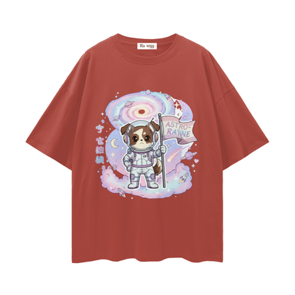 Astro Rayne - Loose Drop Shoulder T-Shirt  - Brick Red