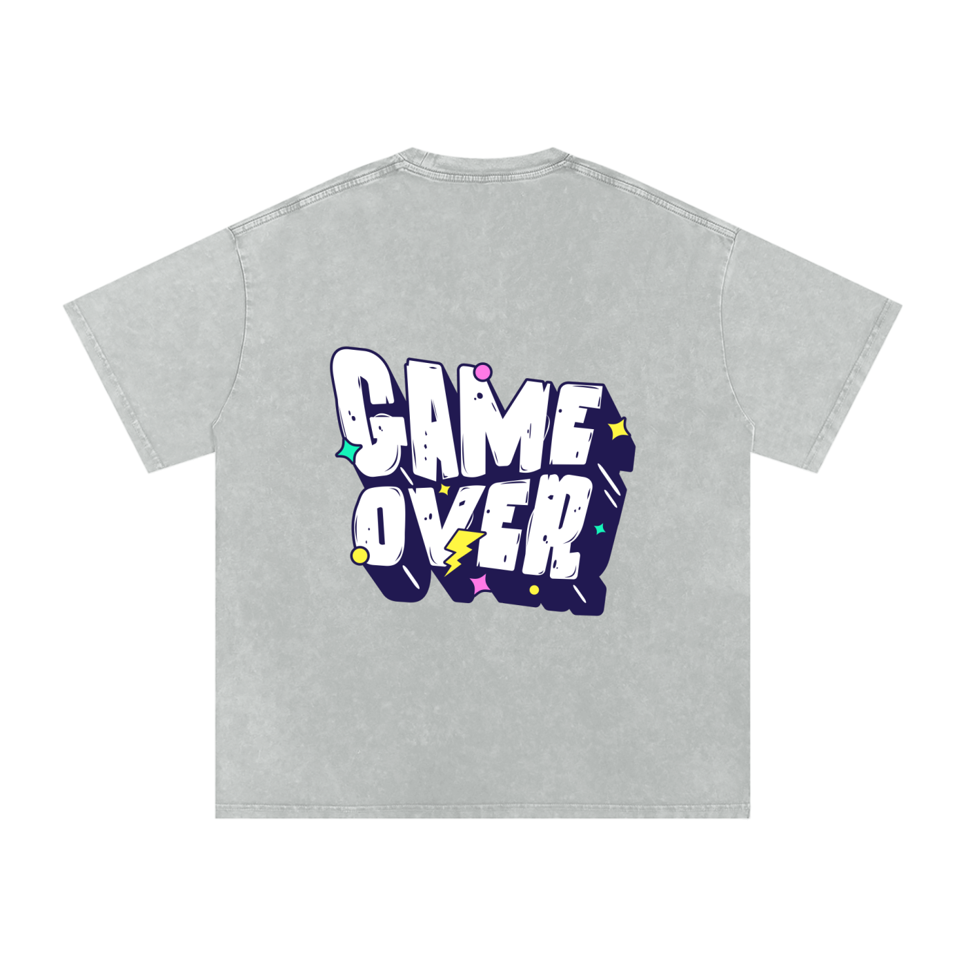 T-shirt with 'GAME OVER' text - Light Gray