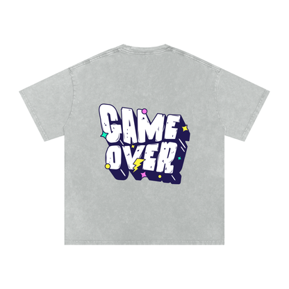 T-shirt with 'GAME OVER' text - Light Gray