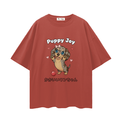 Puppy Joy Dapple Dachshund - Loose Drop Shoulder T-Shirt
