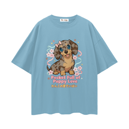 Puppy Love Dapple Dachshund - Loose Drop Shoulder T-Shirt
