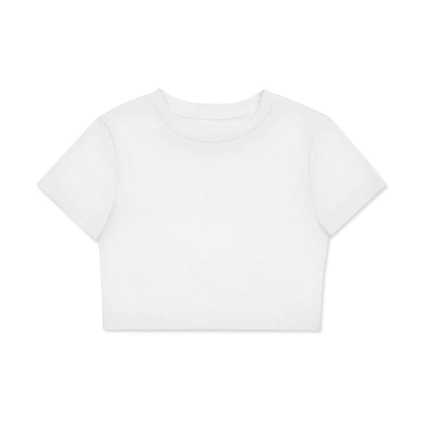 Fitted Crop Cotton T-Shirt - White