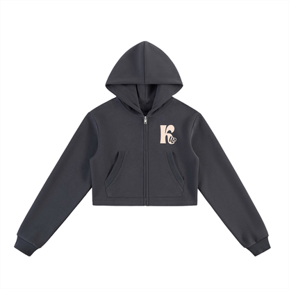 Zip-Up Hoodie Charcoal Gray