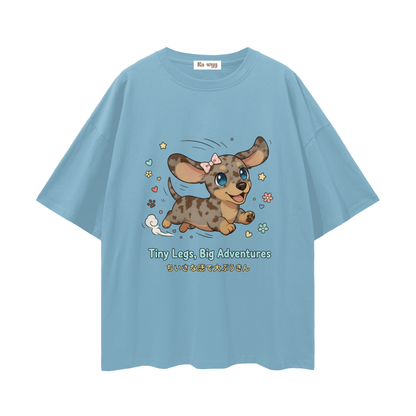 Tiny Legs Dapple Dachshund - Loose Drop Shoulder T-Shirt