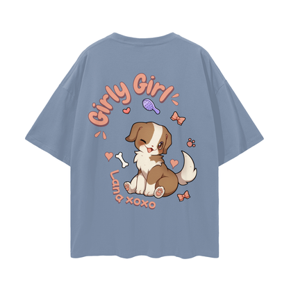 Lana (Border Collie) t-shirt cartoon dog - Rain Washed