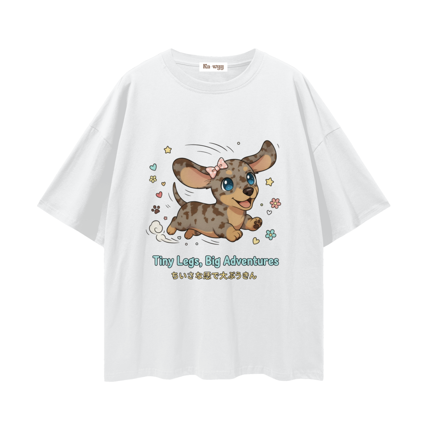 Tiny Legs Dapple Dachshund - Loose Drop Shoulder T-Shirt