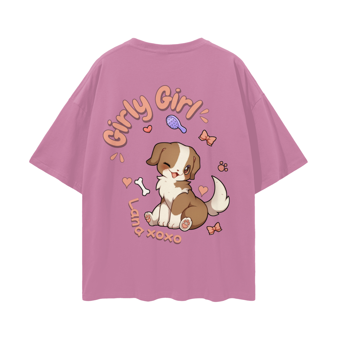Lana (Border Collie) t-shirt cartoon dog - Bean Paste Red