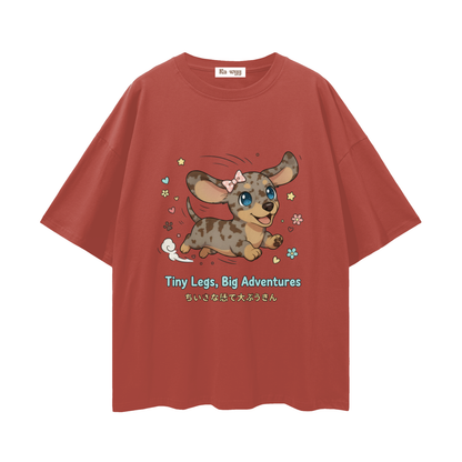 Tiny Legs Dapple Dachshund - Loose Drop Shoulder T-Shirt
