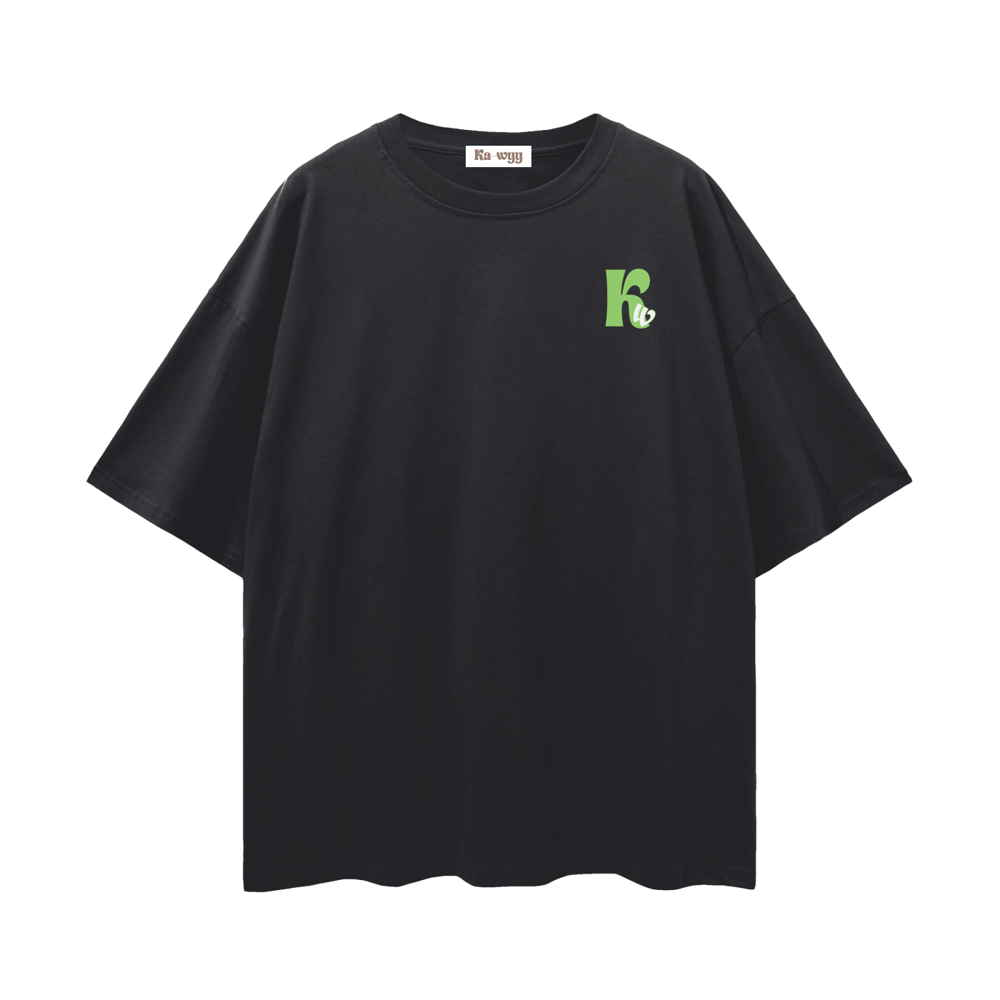 T-shirt with green 'Good Vibes' - Black Beauty