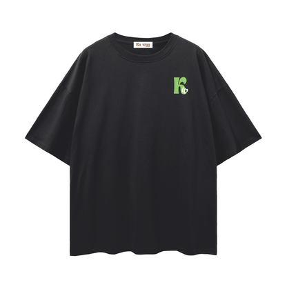 T-shirt with green 'Good Vibes' - Black Beauty