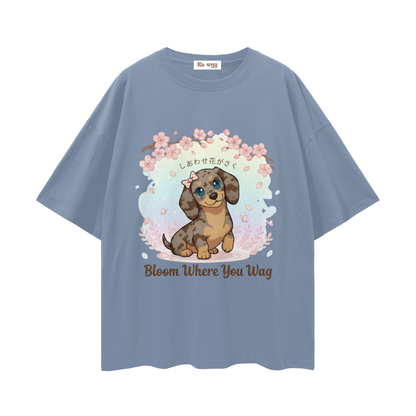 Bloom Where You Wag Dapple Dachshund - Loose Drop Shoulder T-Shirt