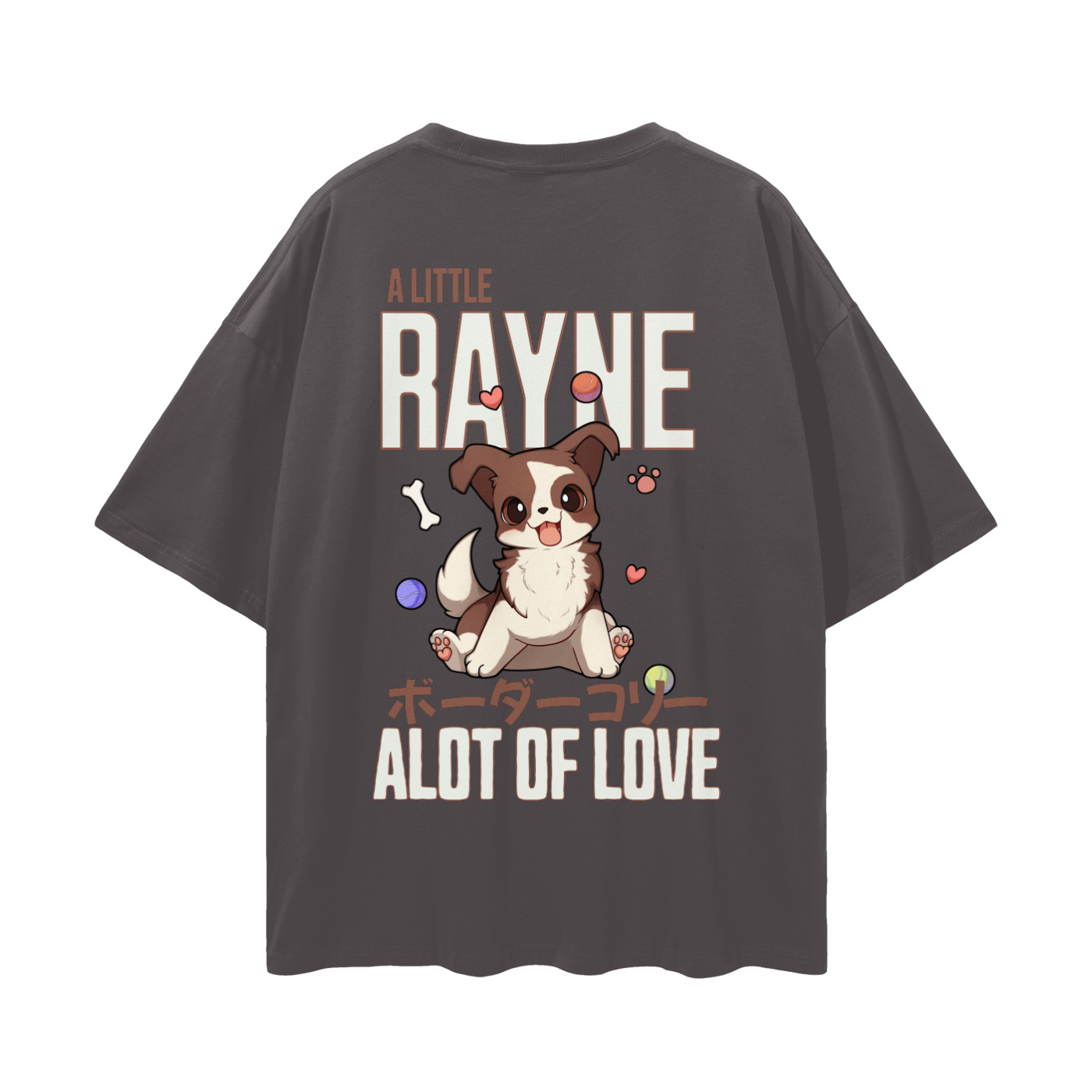 Rayne (Border Collie) a cartoon dog - Dark Gray