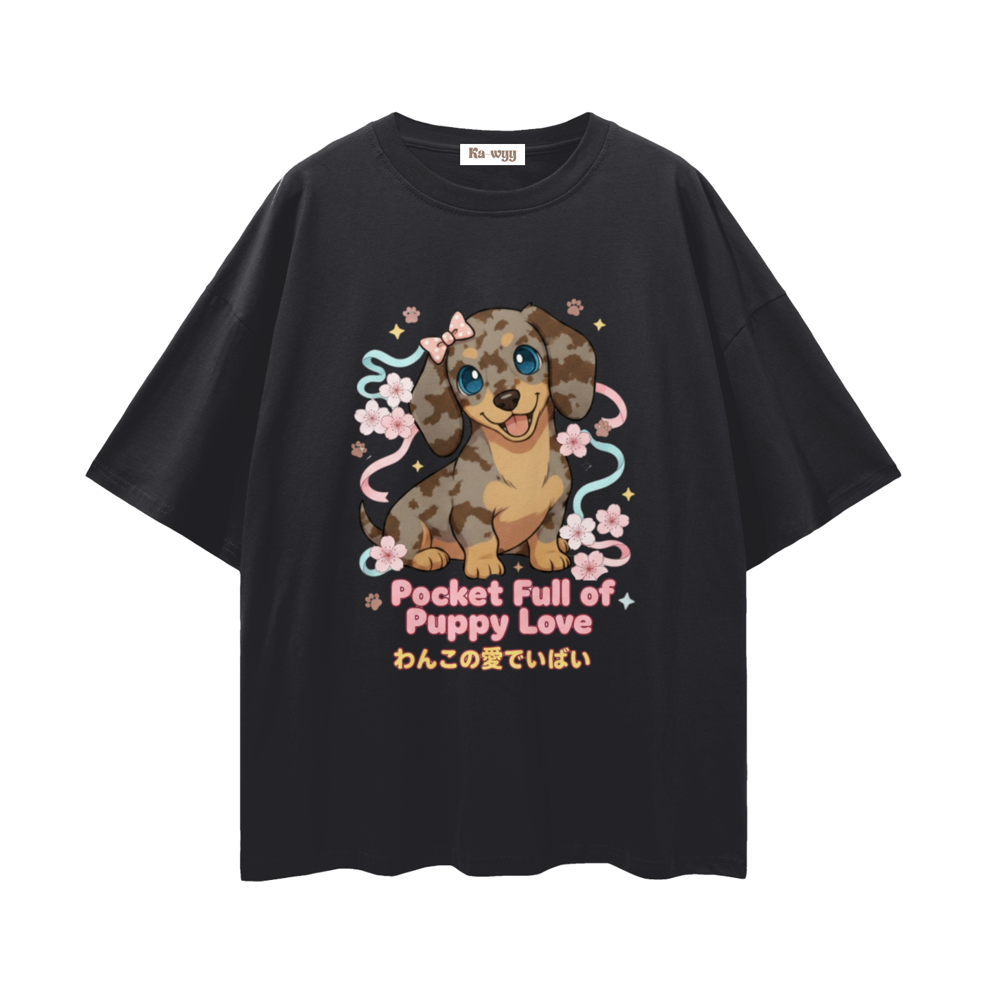 Puppy Love Dapple Dachshund - Loose Drop Shoulder T-Shirt