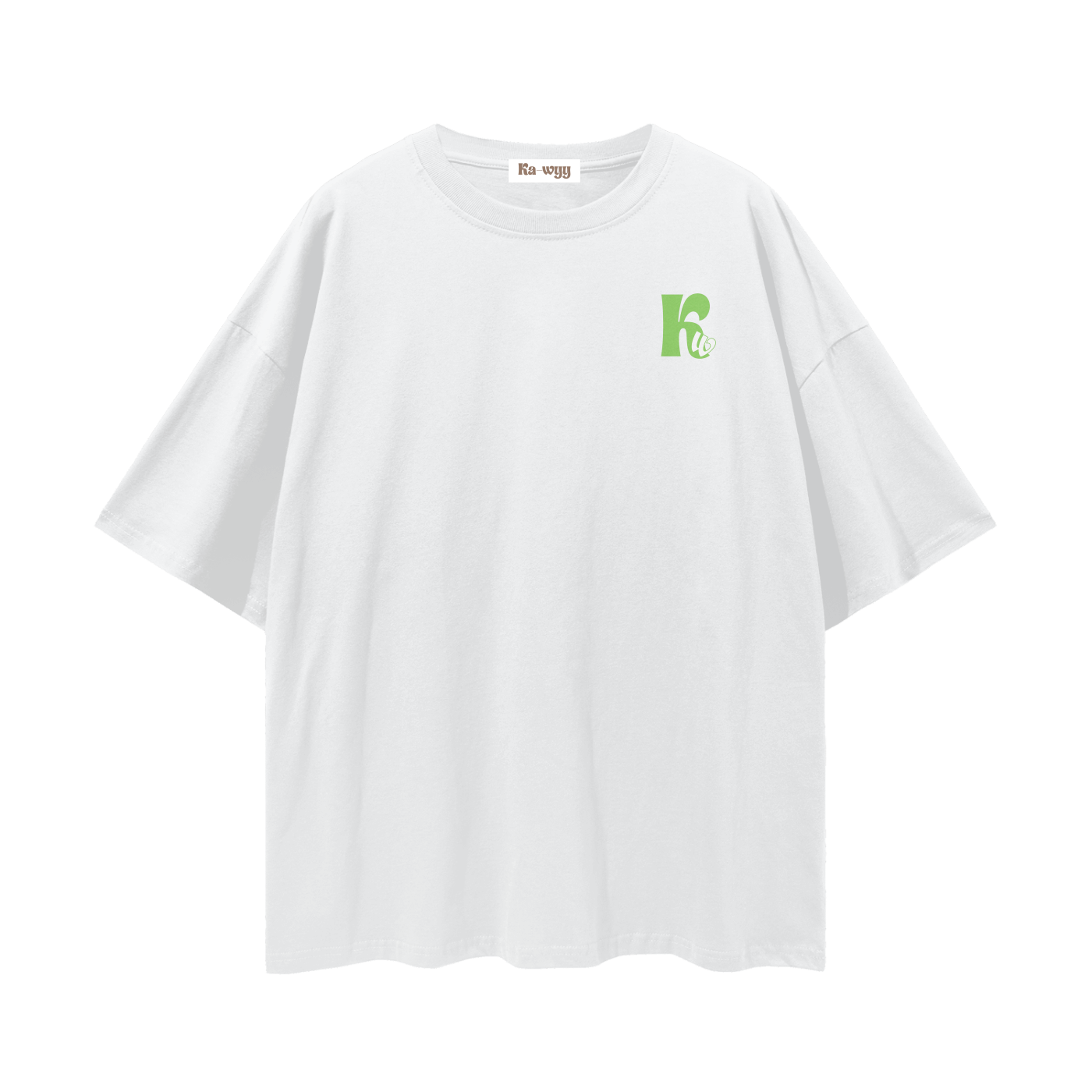 T-shirt with green 'Good Vibes' - Lucent White