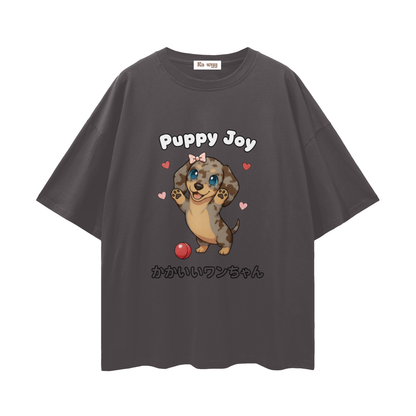 Puppy Joy Dapple Dachshund - Loose Drop Shoulder T-Shirt
