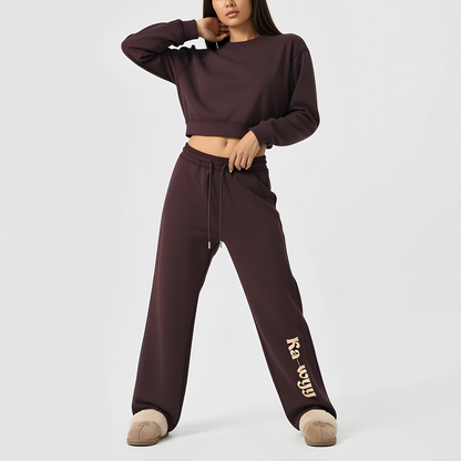 Everyday Straight-Leg Cozy Sweatpants Dark Reddish Purple