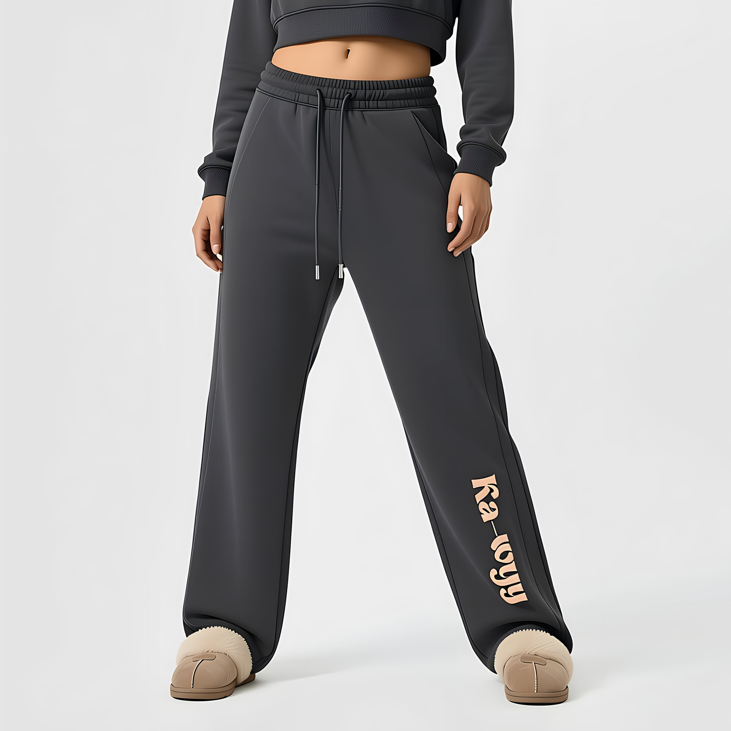 Everyday Straight-Leg Cozy Sweatpants Charcoal Gray