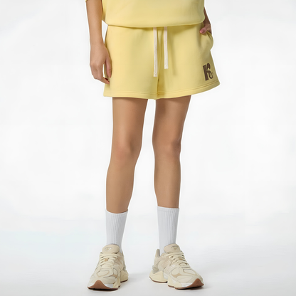 Essential Fleece Drawstring Sweatshorts Yellow