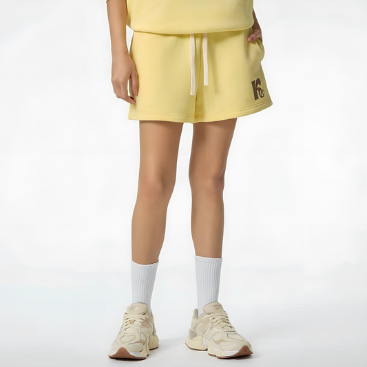 Essential Fleece Drawstring Sweatshorts Yellow