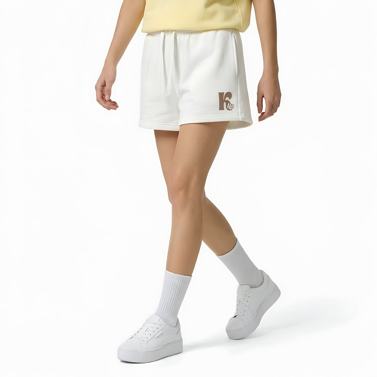 Essential Fleece Drawstring Sweatshorts White