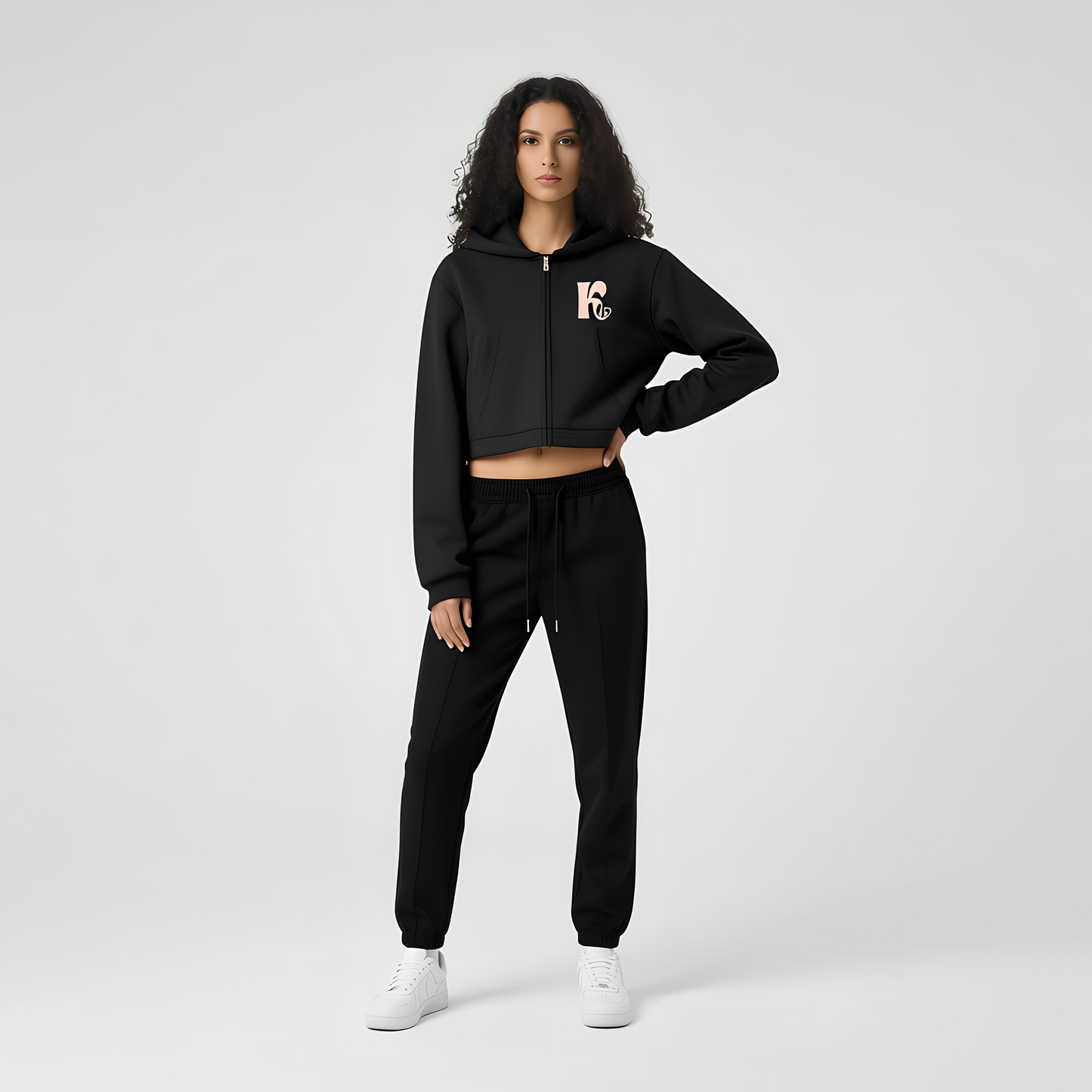 Zip-Up Hoodie Black
