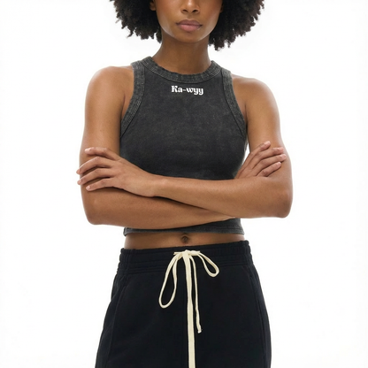 Snow Washed Tank Top - Black