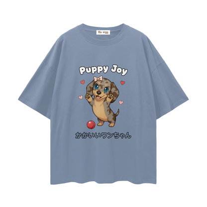 Puppy Joy Dapple Dachshund - Loose Drop Shoulder T-Shirt