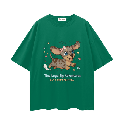 Tiny Legs Dapple Dachshund - Loose Drop Shoulder T-Shirt