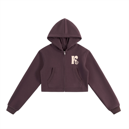 Zip-Up Hoodie Dark Reddish Purple