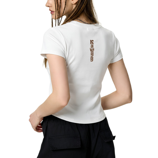 Vintage Washed Bodycon Cotton T-Shirt