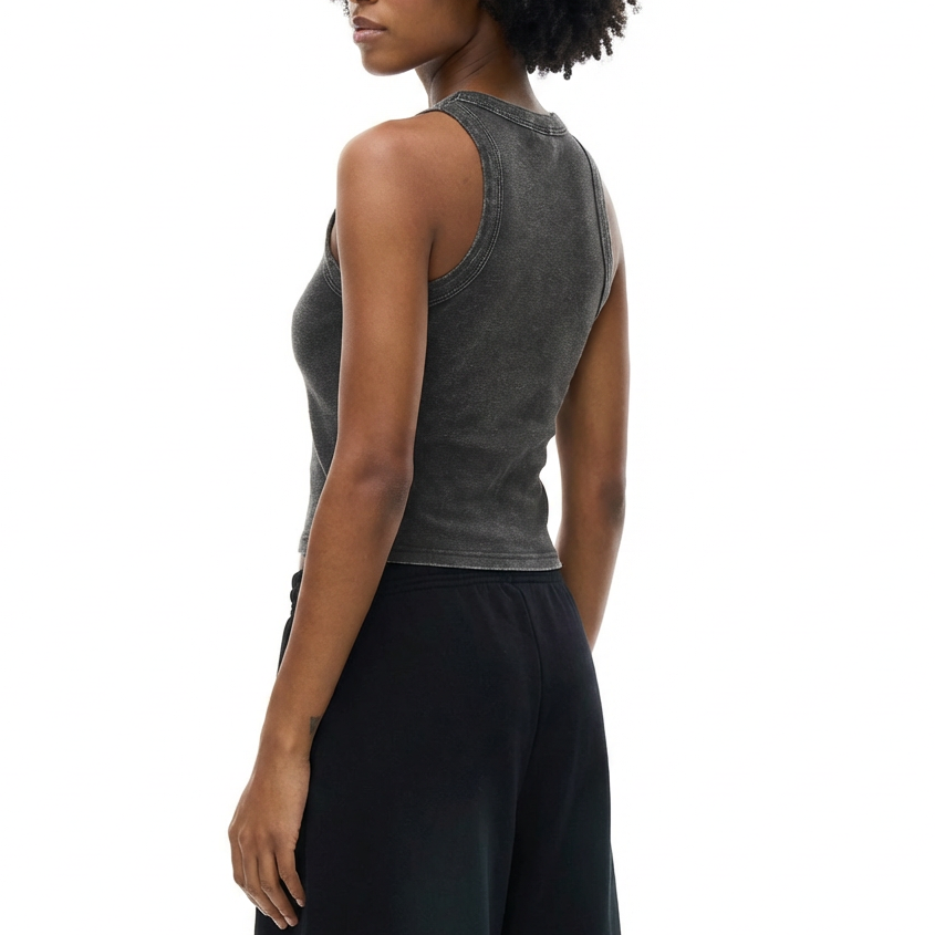 Snow Washed Tank Top - Black