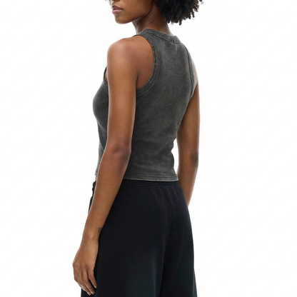 Snow Washed Tank Top - Black