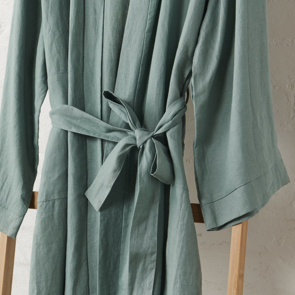 Linen Bathrobe in Sage Green
