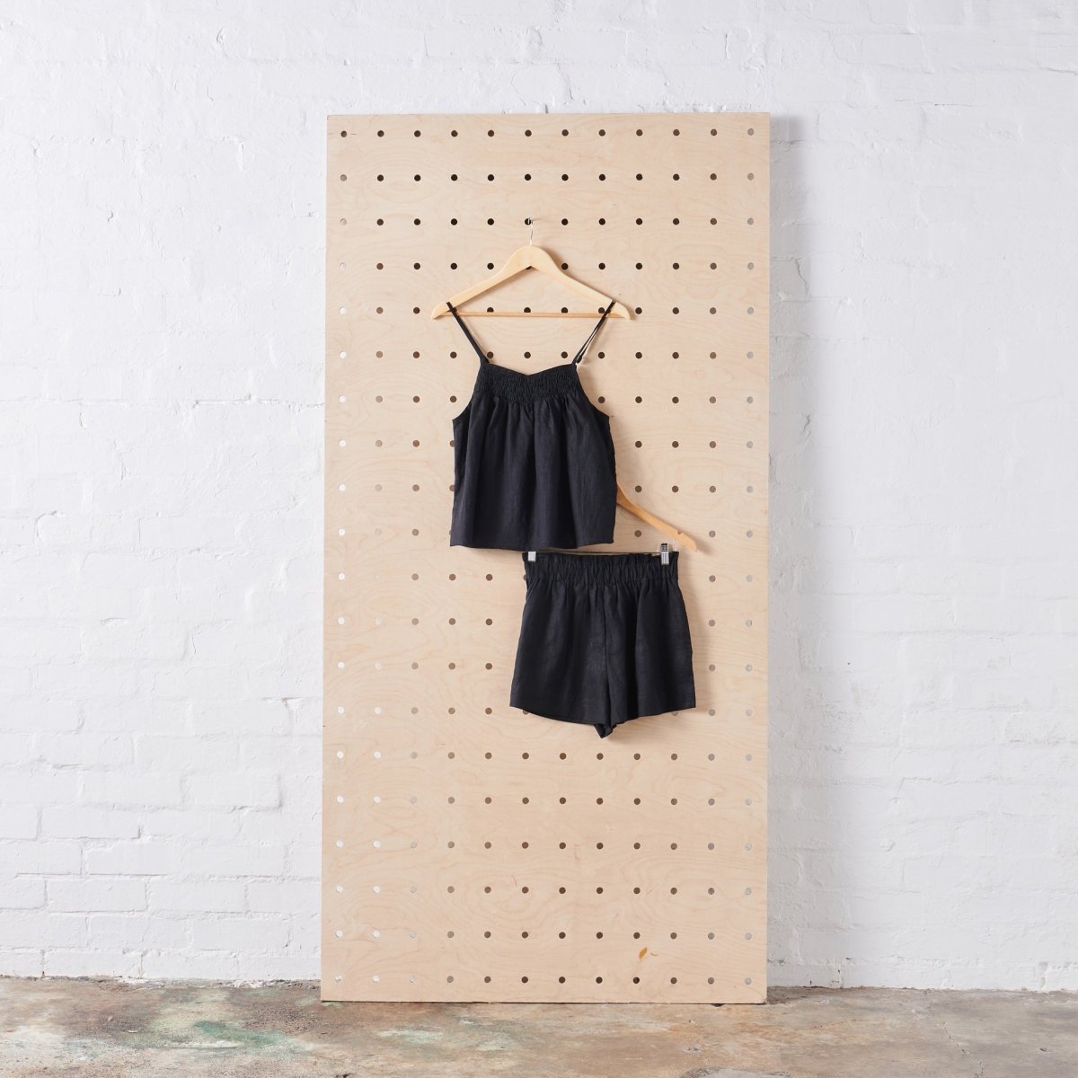 Linen Cami and Short Set in Black