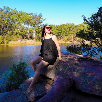 Linen Cami and Short Set in Black